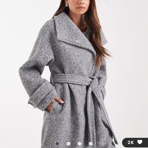 ASOS Gray Belted Trench Coat